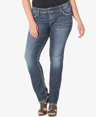 Silver Jeans Co. Plus Size Suki Mid Rise Straight Leg Jeans Product Image
