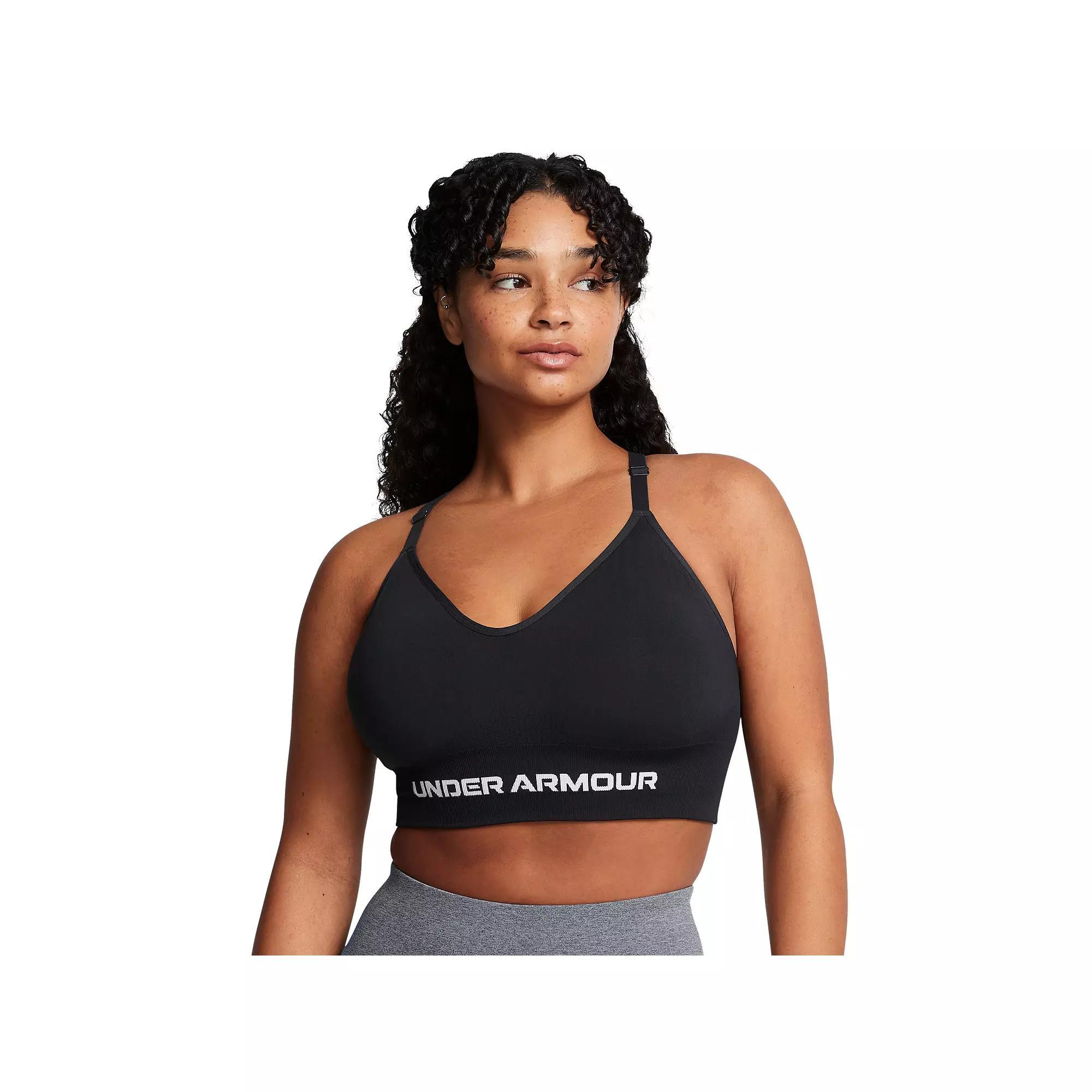 Women's Under Armour Vanish Seamless Low Long Sports Bra, Size: Large, Black Product Image
