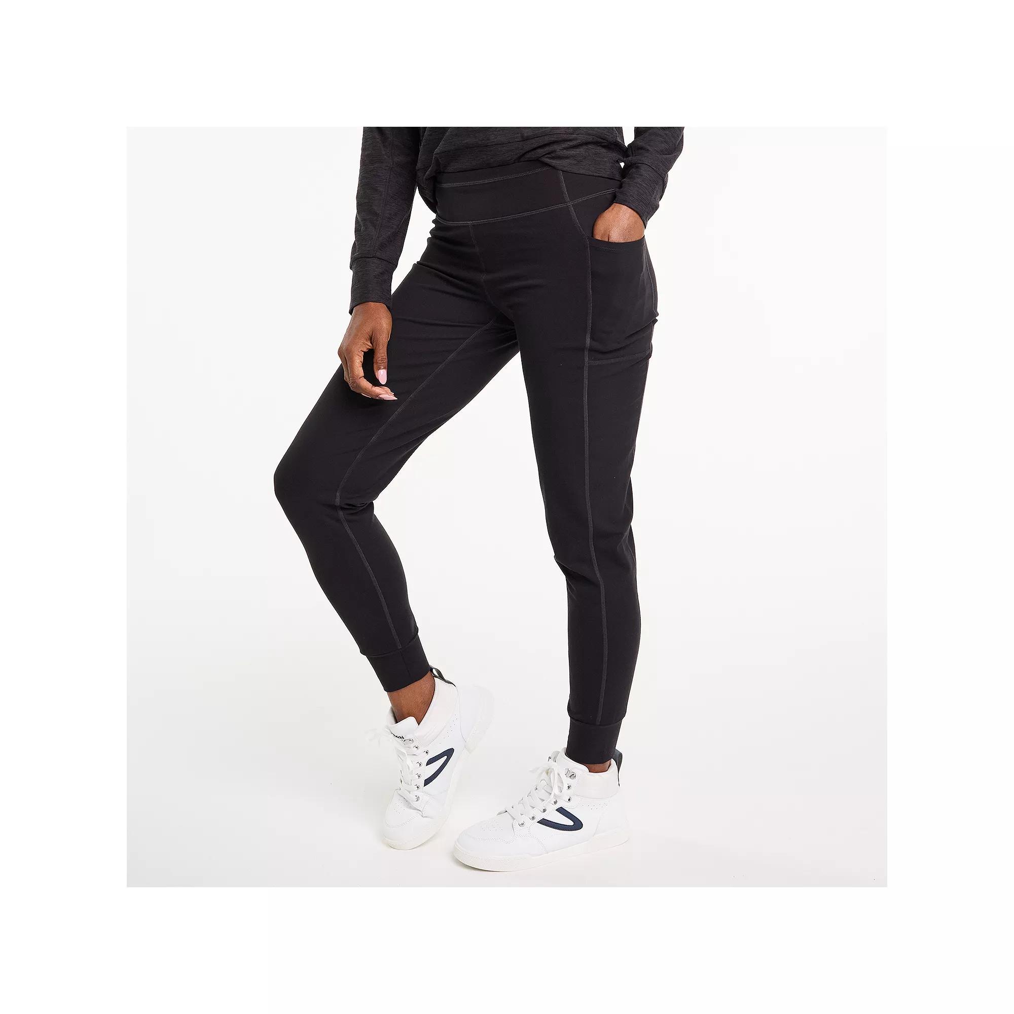 Women's FLX Affirmation High-Rise Joggers with Side Pockets, Size: XS, Mineral Black Product Image