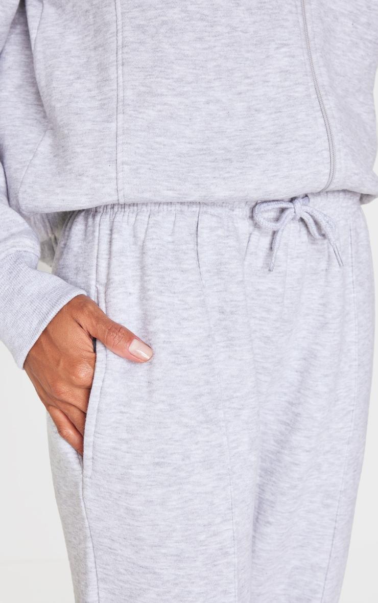 Ash Grey Straight Leg Seam Detail Sweatpants Product Image