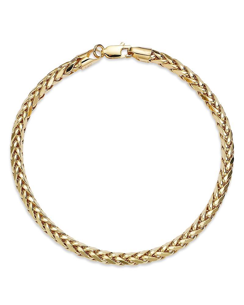 Mens 14K Yellow Gold Wheat-Chain Bracelet Product Image