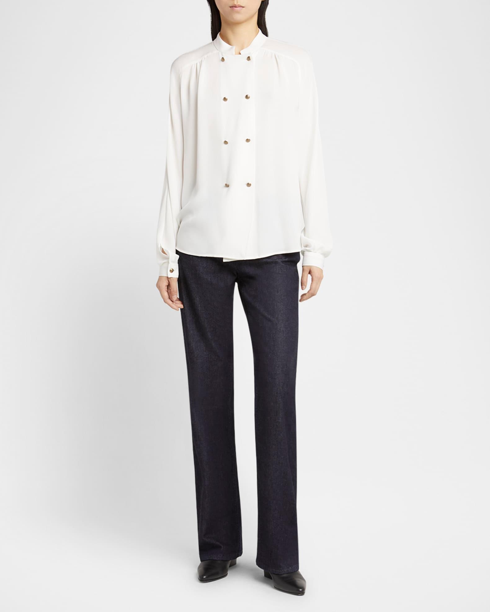Double-Breasted Silk Blouse Product Image