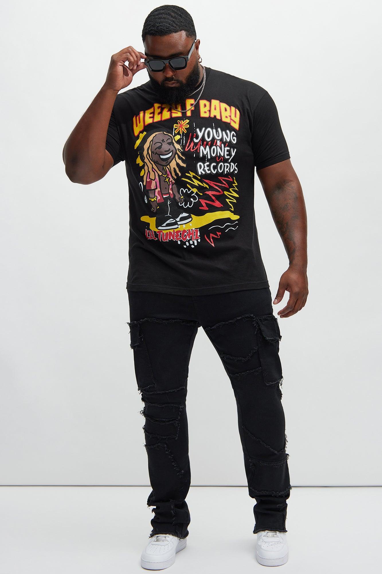 Trapping Frayed Stacked Skinny Flare Pants - Black Product Image