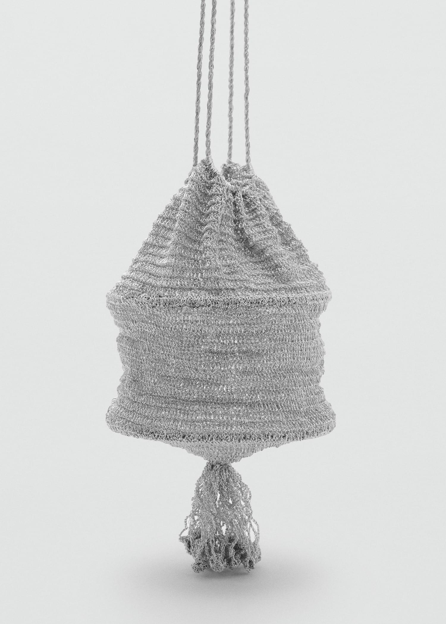 Lurex bucket bag with tassel - Women | MANGO USA Product Image