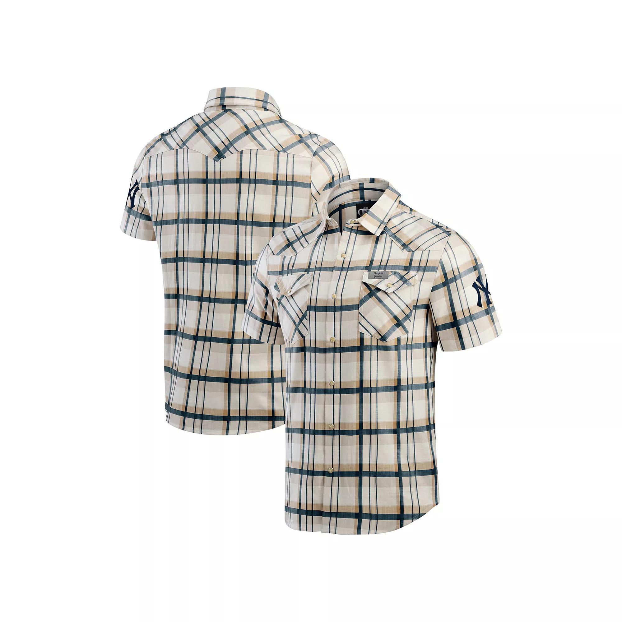 Men's Darius Rucker Collection by Fanatics Navy Atlanta Braves Plaid Full-Snap Shirt, Size: Large, Blue Product Image