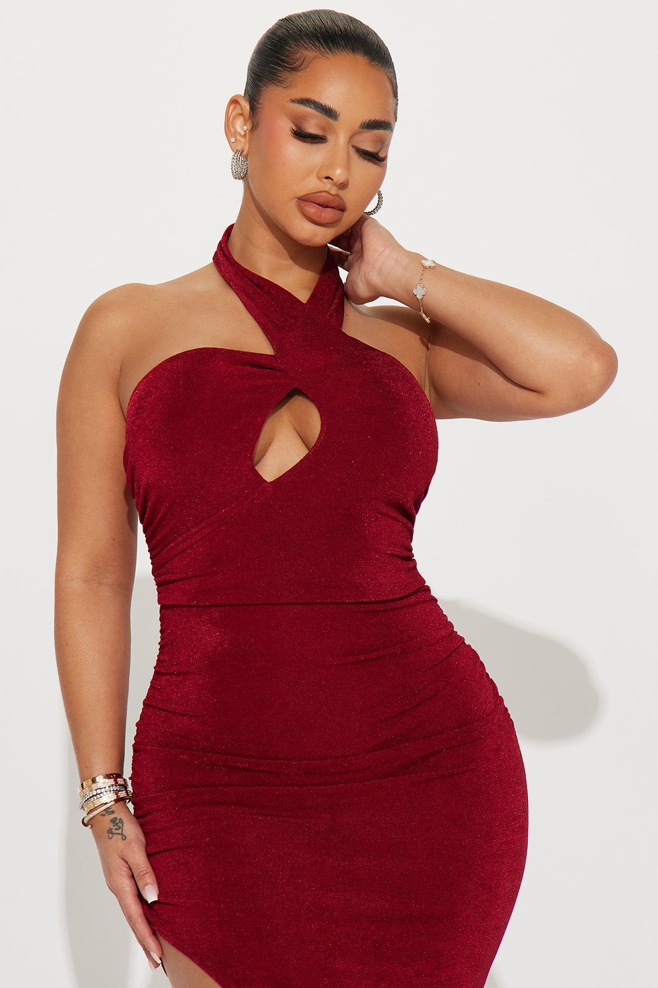 Taylor Halter Maxi Dress - Red Product Image