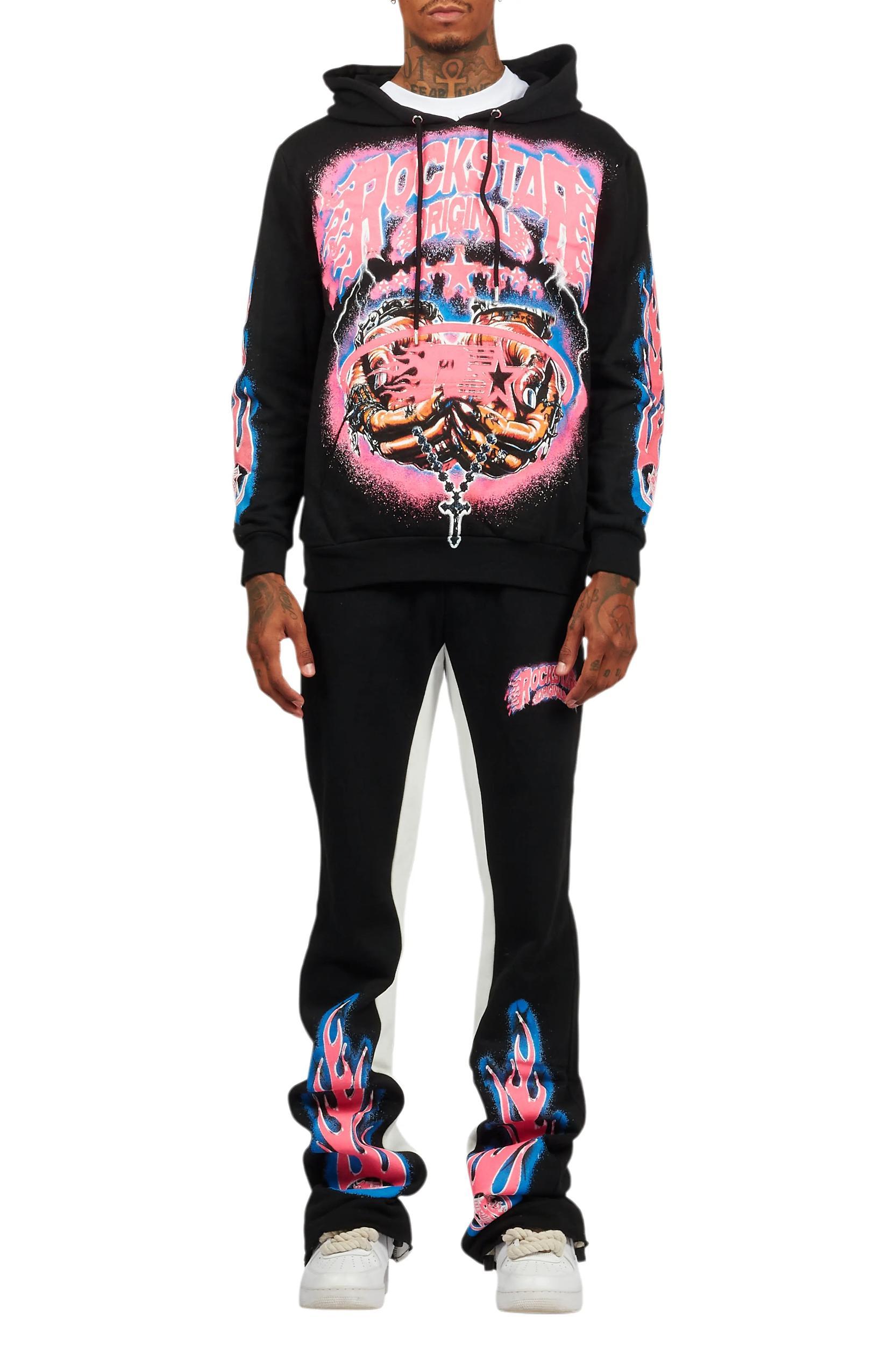 Cairo Black Hoodie/Baggy Track Pant Set Male Product Image