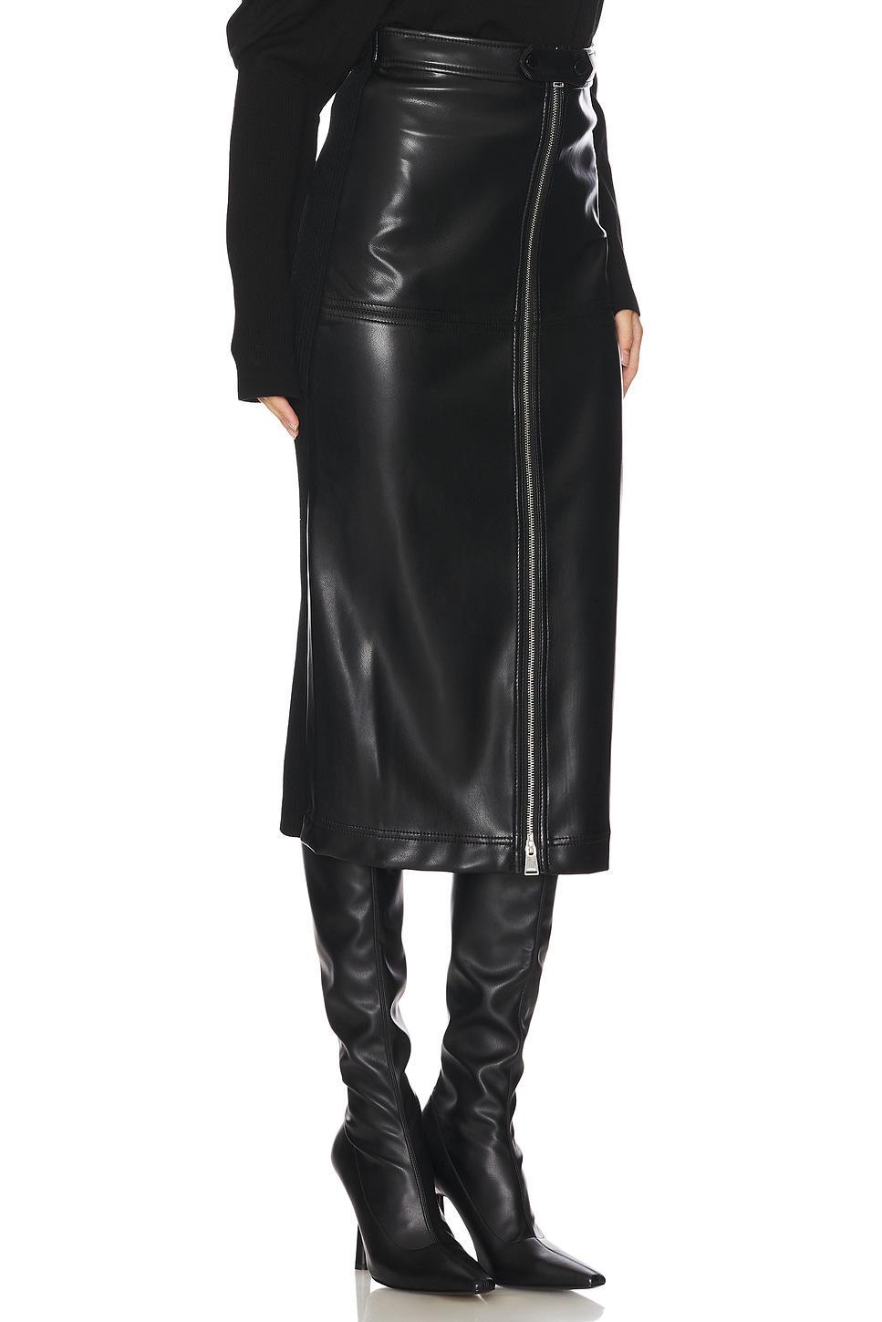 Bianca Faux Leather Midi Skirt SIMKHAI Product Image