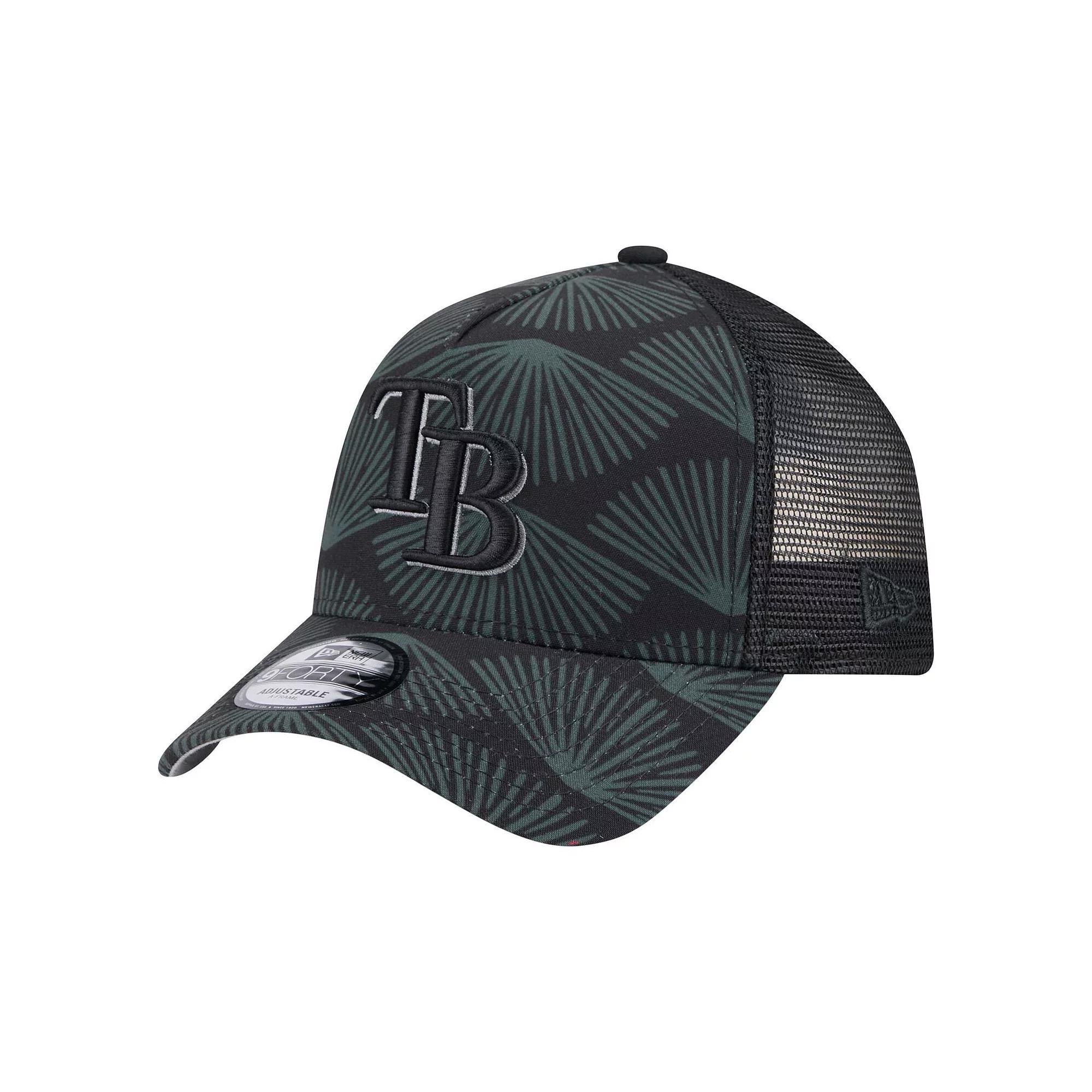 Men's New Era  Black Tampa Bay Rays 9FORTY A-Frame Trucker Adjustable Hat Product Image