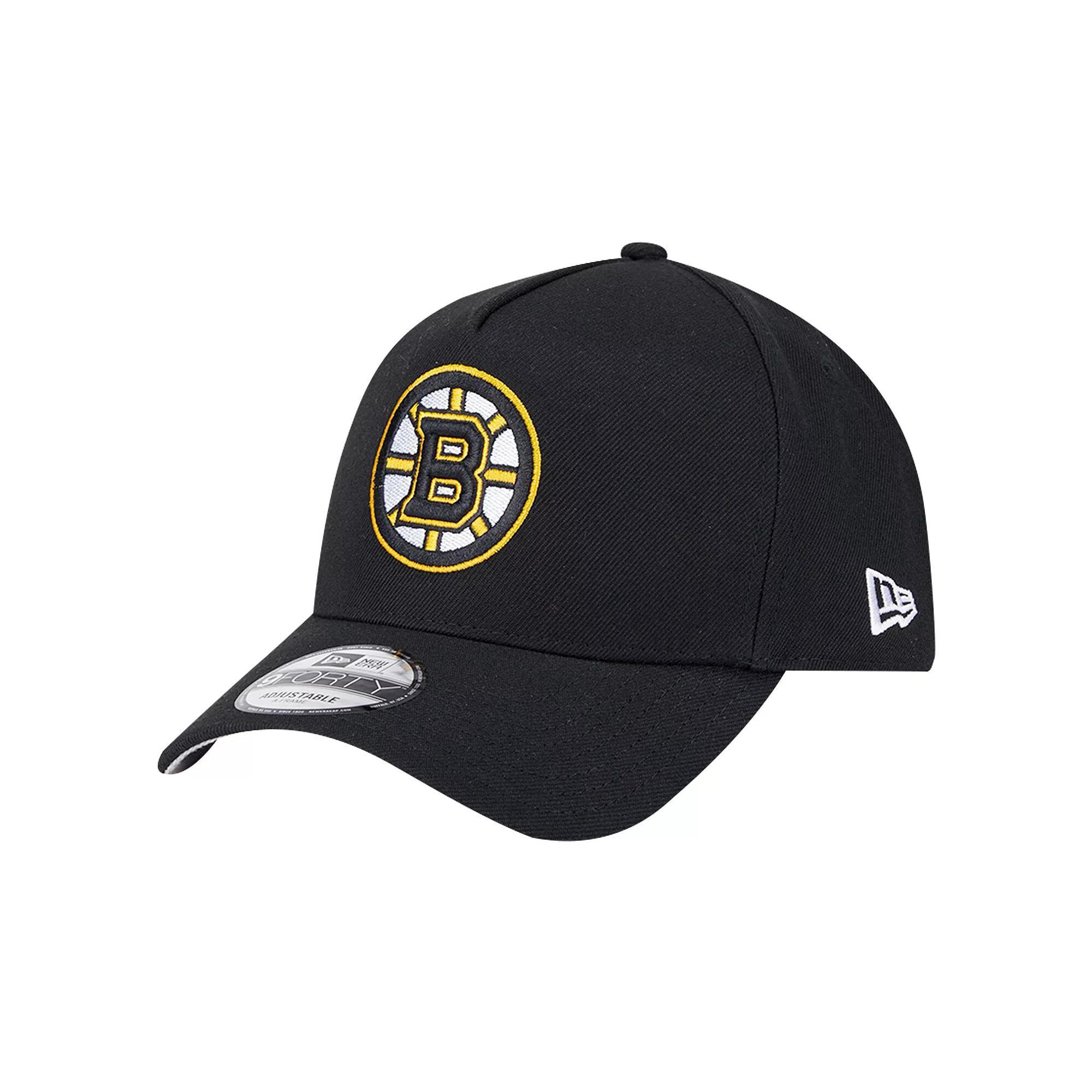 Men's New Era  Black Boston Bruins Core A-Frame 9FORTY Adjustable Hat Product Image