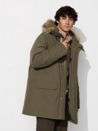 Mens Ultra Warm Hybrid Down Coat Olive Small UNIQLO US Product Image