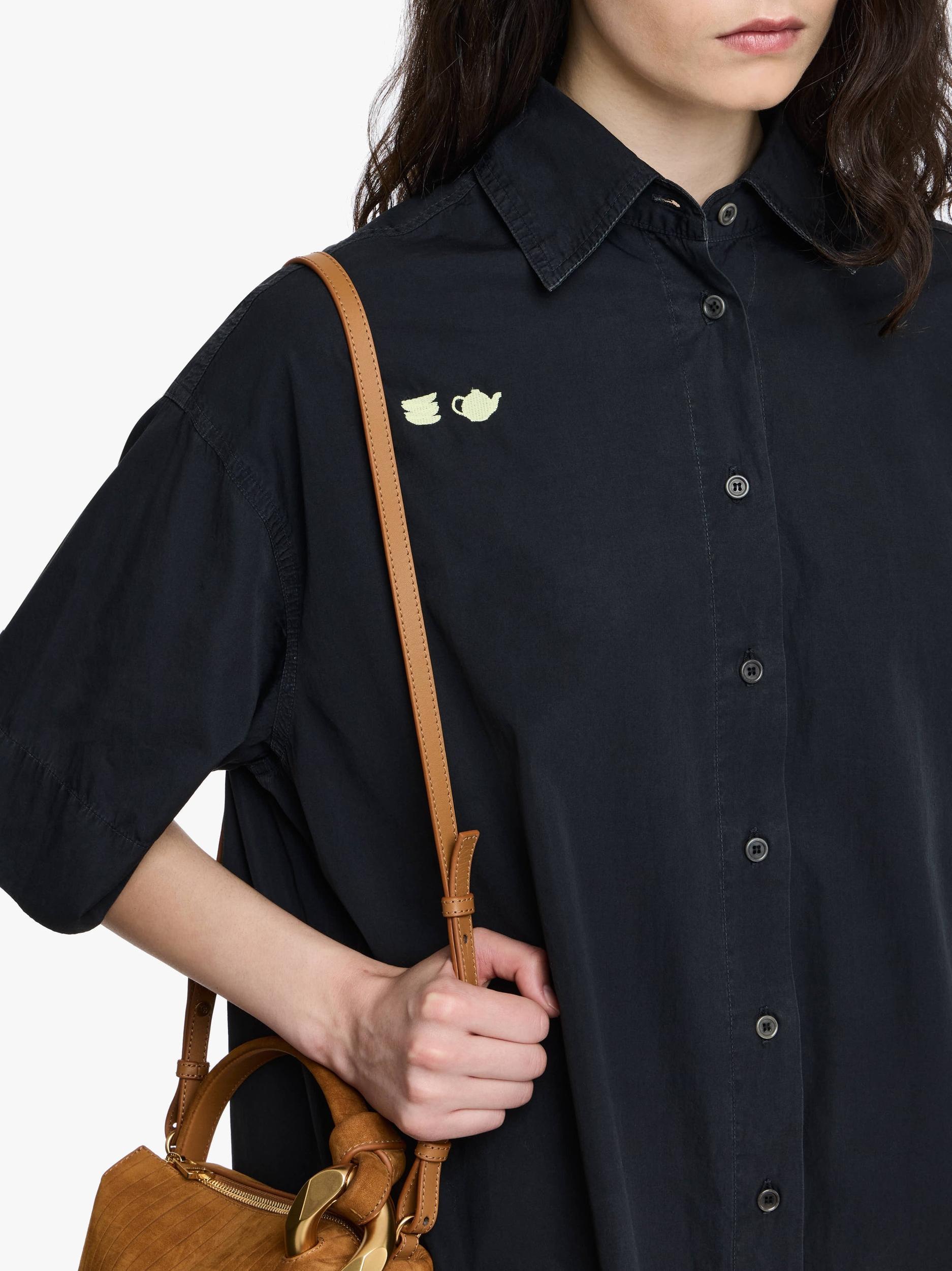SHORT SLEEVE STEP HEM SHIRT DRESS Product Image