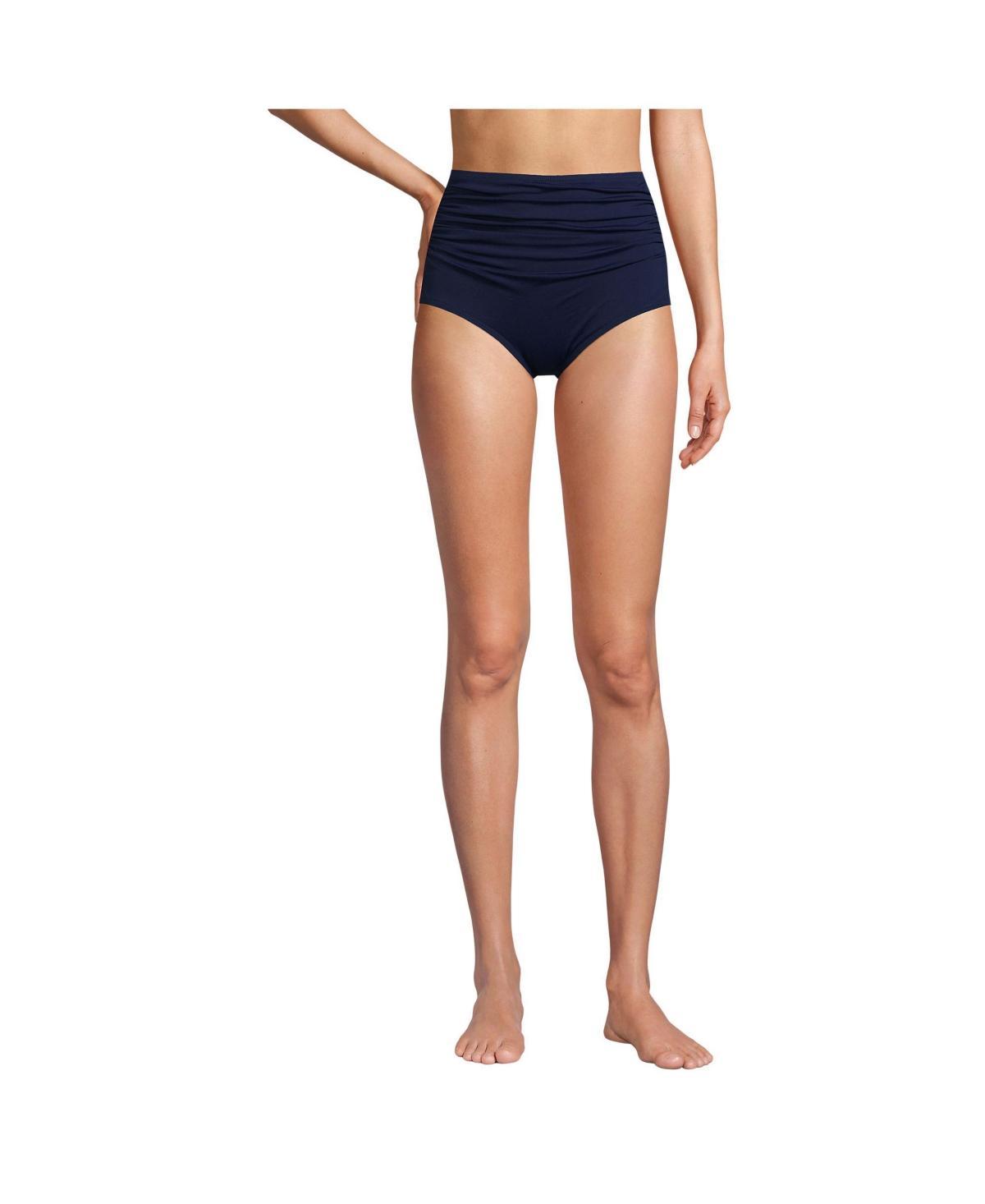 Plus Size Lands' End Chlorine Resistant Tummy Control Bikini Bottoms, Women's, Size: 26 W, Black Product Image