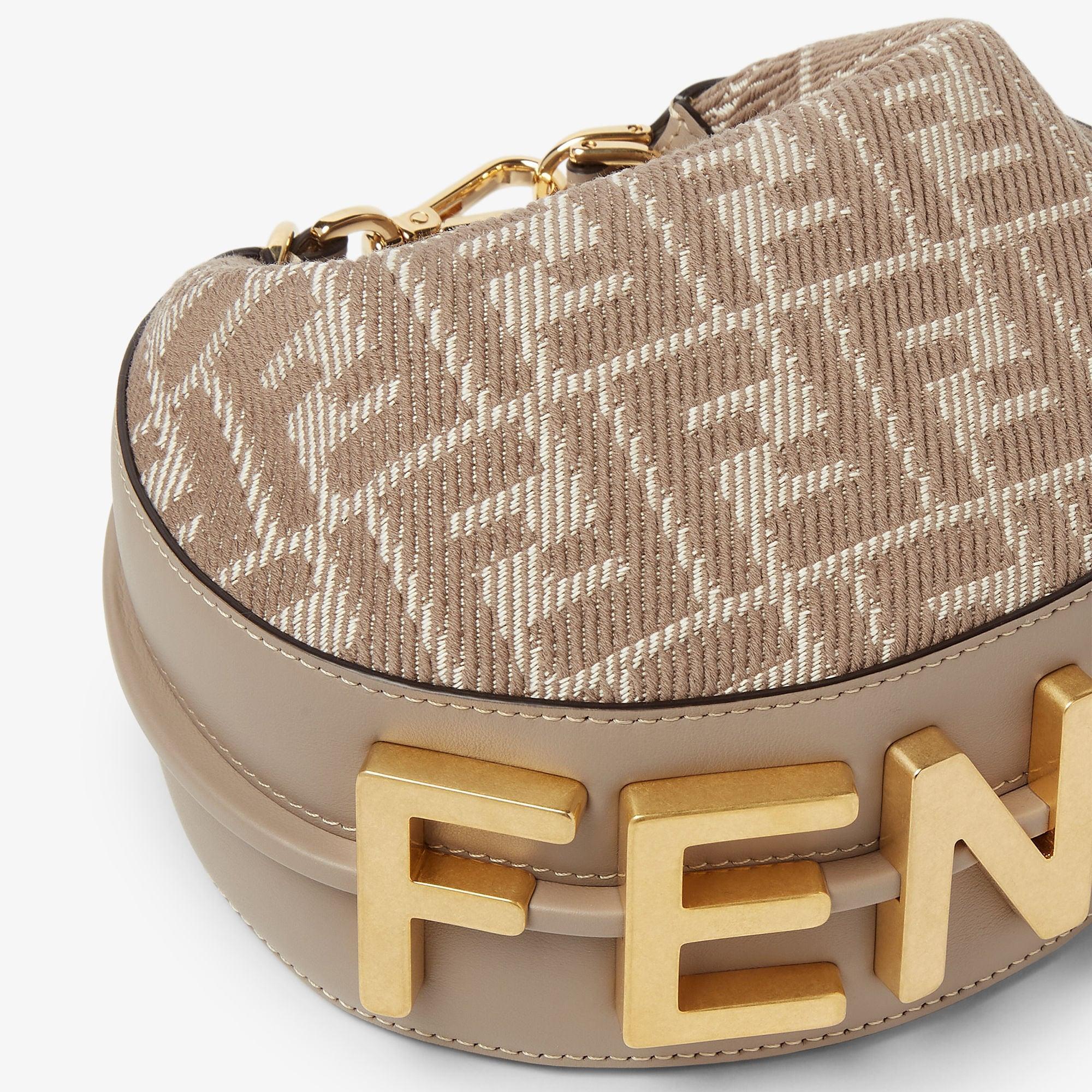 Fendigraphy MiniDove gray denim-effect FF jacquard mini-bag Product Image