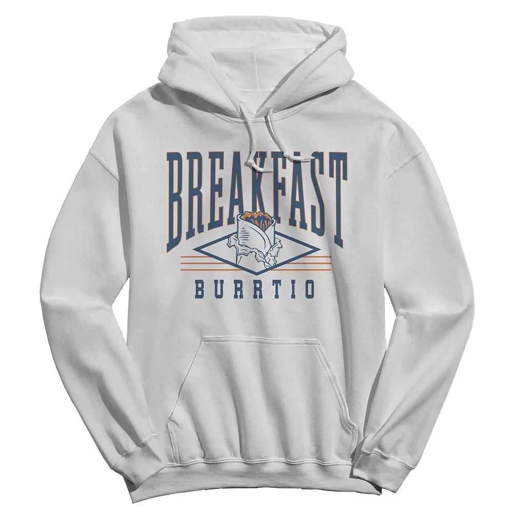 Men's COLAB89 Breakfast Burrito College Graphic Hoodie, Size: XXL, White Product Image