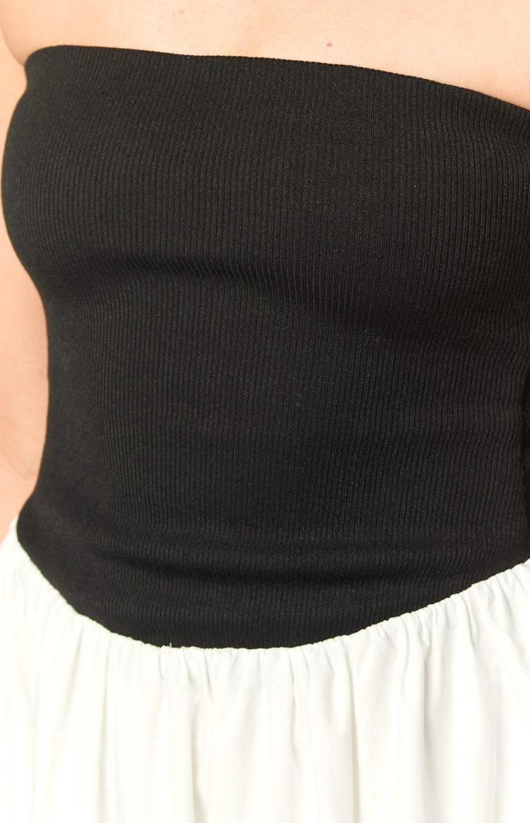 Wakerley Black Contrast Strapless Maxi Dress Product Image