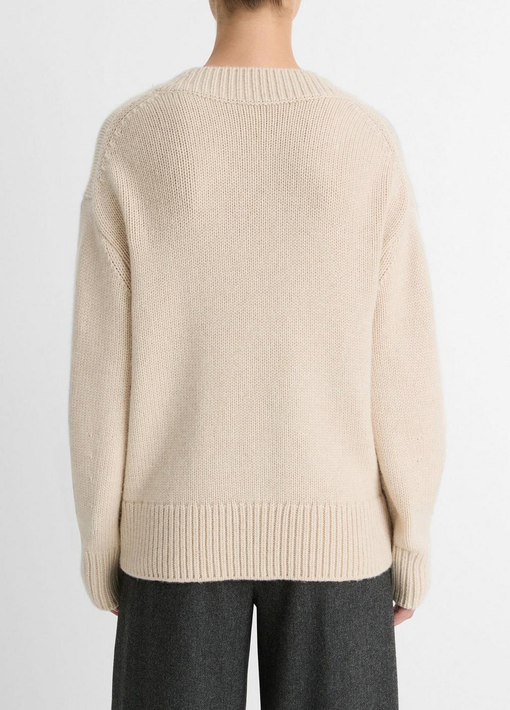 Womens Wool And Cashmere Drop-shoulder V-Neck Sweater, Black, Size S Vince Product Image
