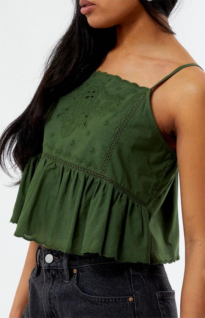 Women's Embroidered Babydoll Cami Top Product Image