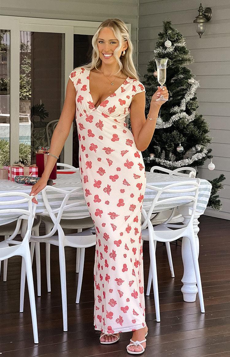 Cali Red Floral Maxi Dress Product Image