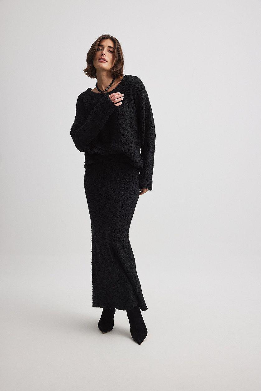 Scoop Neck Knitted Sweater Product Image