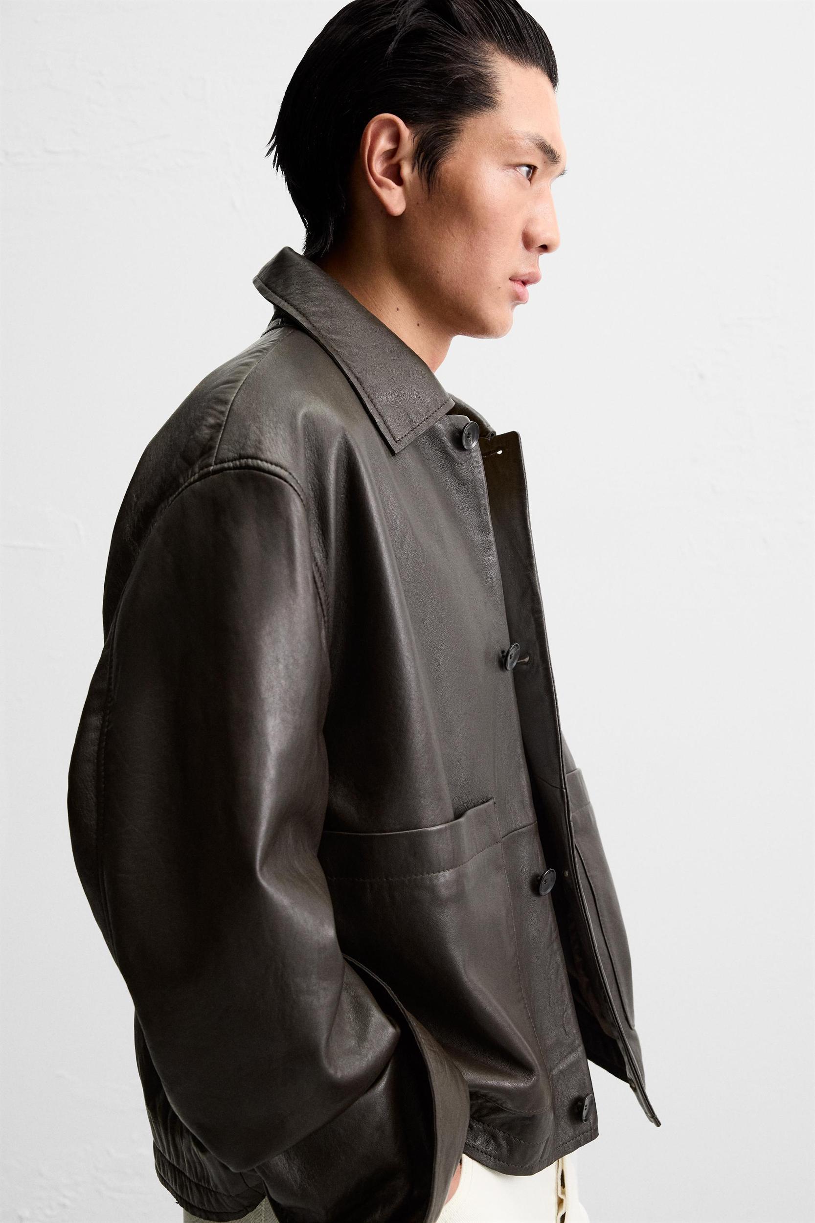 POCKET LEATHER JACKET Product Image