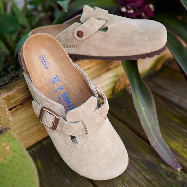 Birkenstock Mens Boston Suede Slide-On Soft Footbed Clogs Product Image