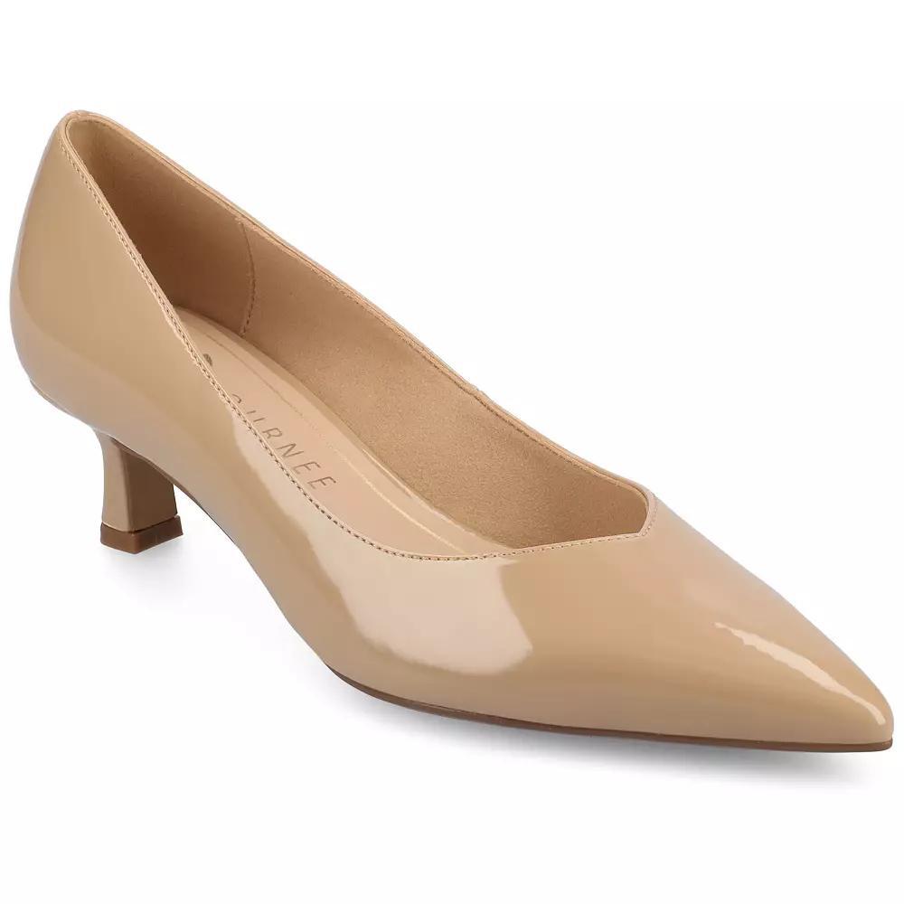 Journee Pammie Medium and Wide Width Women's Slip-On Kitten Heel Pumps, Size: 9, Patent Product Image