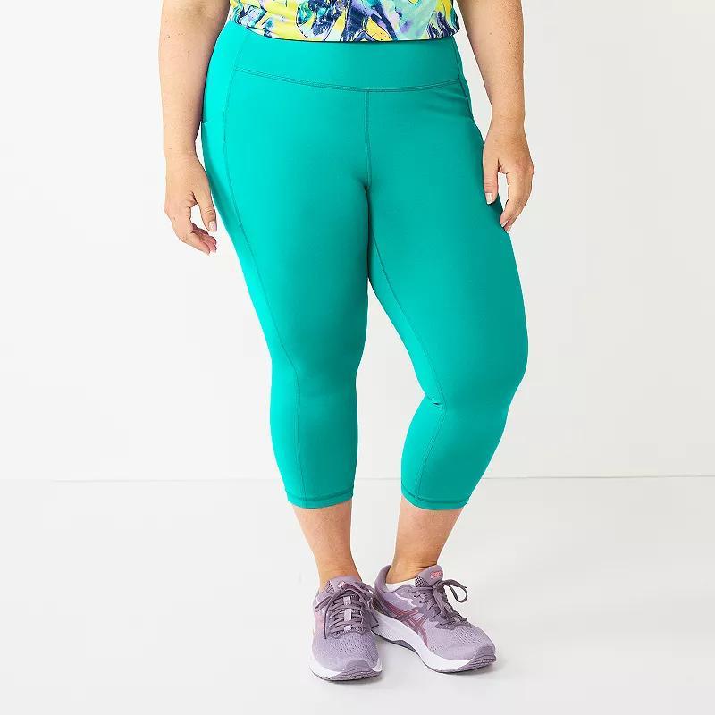 Plus Size Tek Gear® Ultrastretch Pocket High-Waisted Capri Leggings, Women's, Size: 1XL, Solomon Product Image