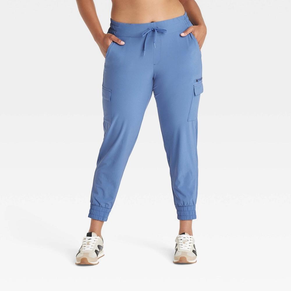 Womens Active Light Mid-Rise Cargo Joggers - All In Motion Blue XL Product Image