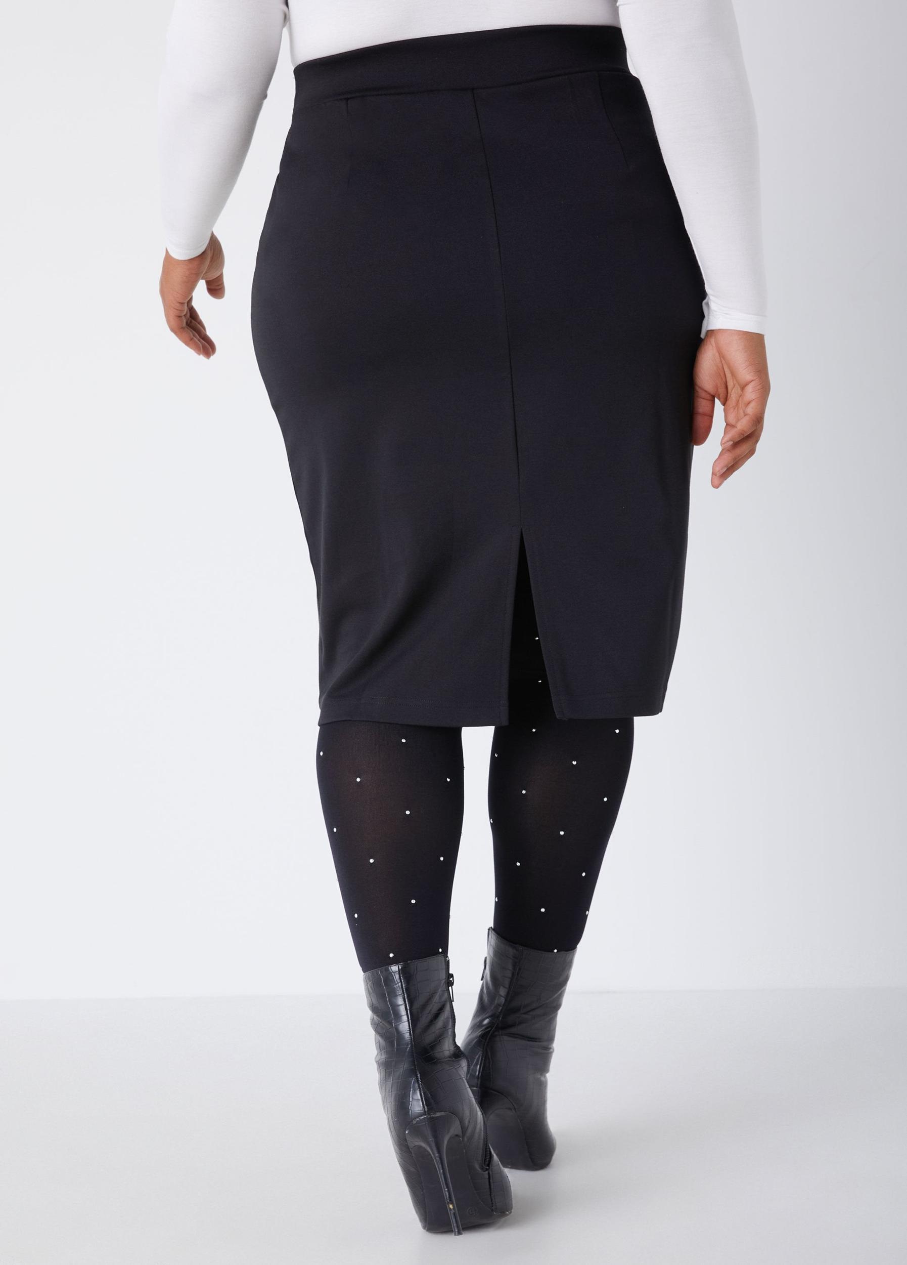Faux Leather Paneled Pencil Skirt Product Image