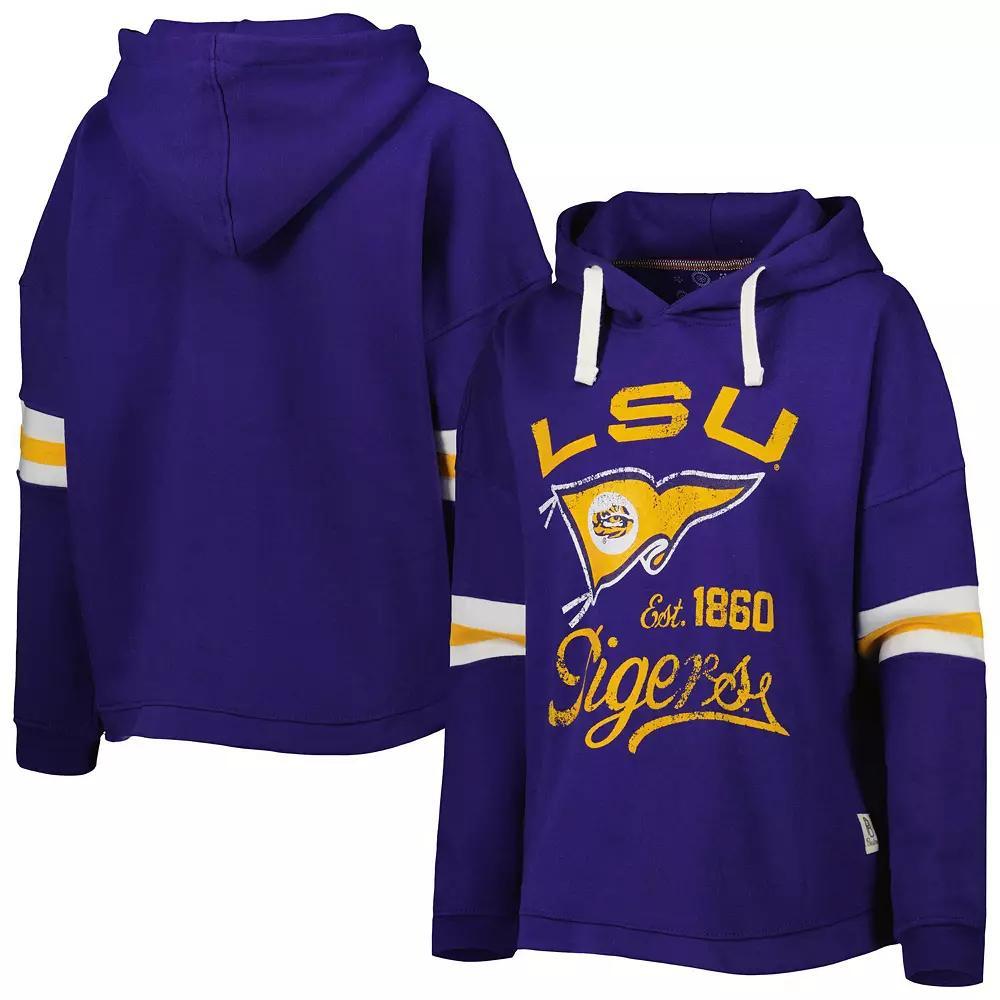 Women's Pressbox Purple LSU Tigers Super Pennant Pullover Hoodie, Size: Large Product Image