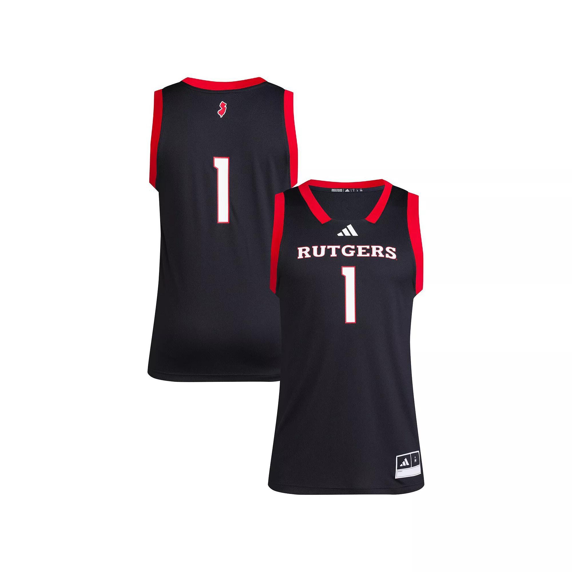 Men's adidas #1 Black Rutgers Scarlet Knights Replica Swingman Jersey, Size: XL Product Image