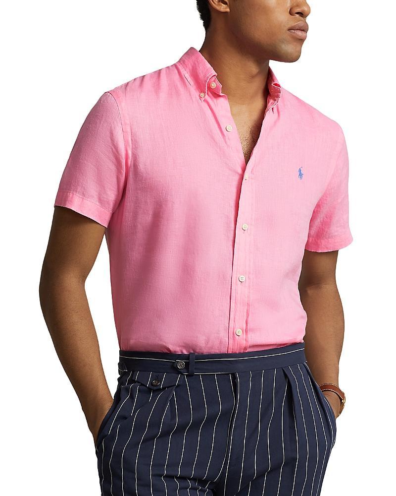 Mens Classic-Fit Short-Sleeve Linen Shirt Product Image
