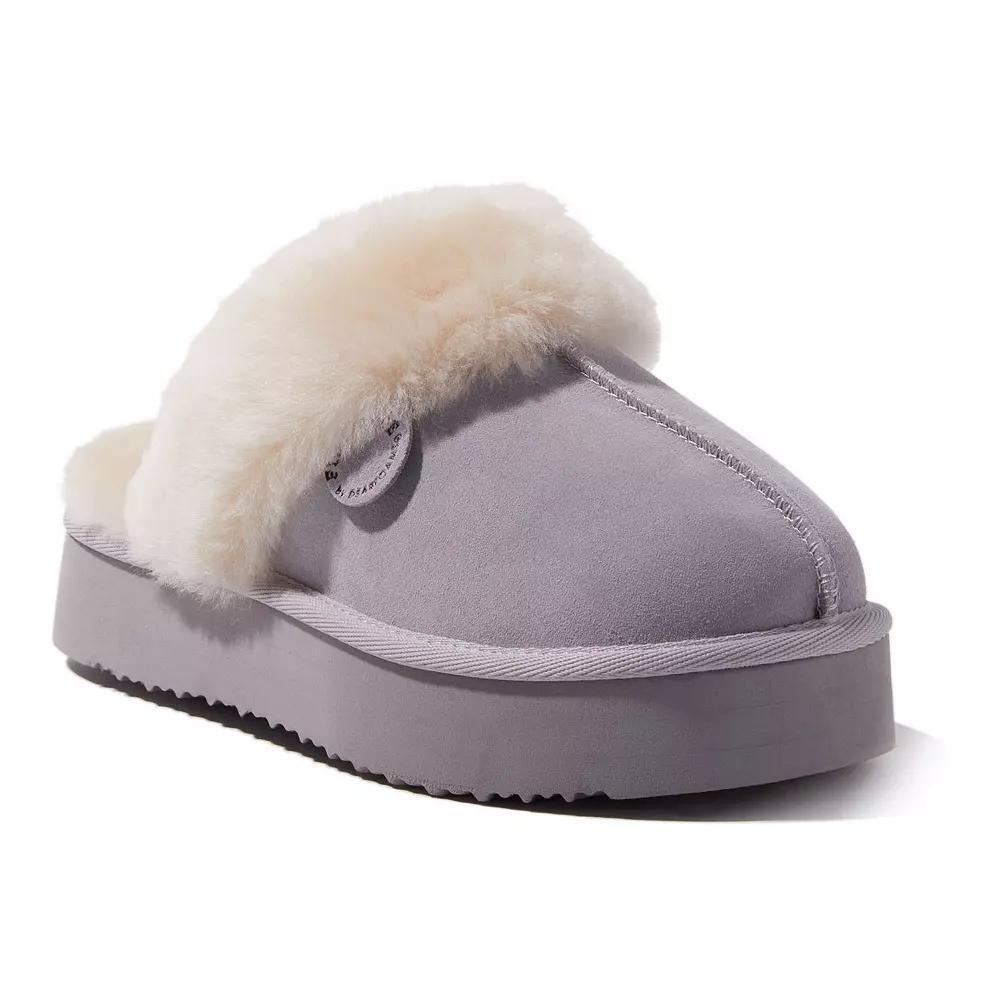 Fireside by Dearfoams Melton Shearling Womens Platform Scuff Slippers Product Image