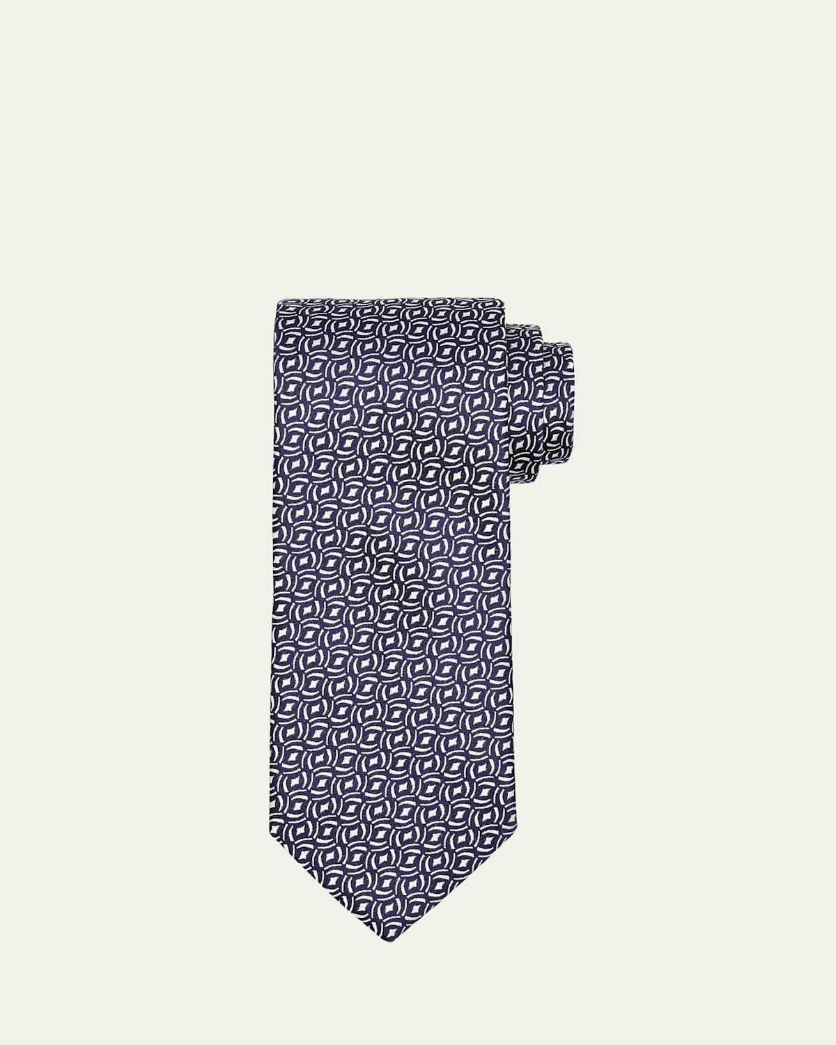Mens Diamond Woven Silk Tie Product Image