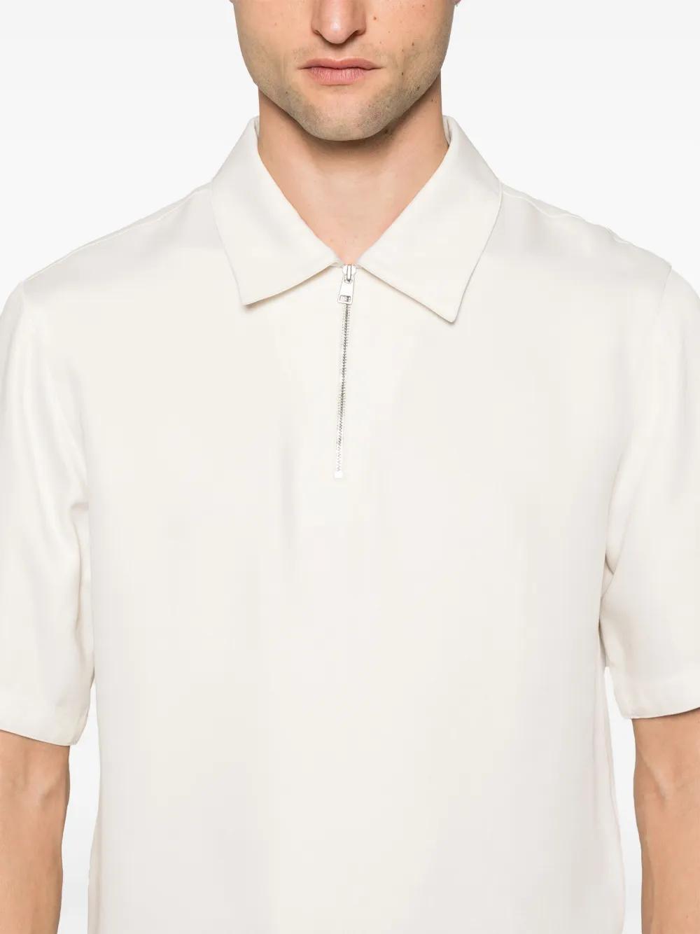 zip-up polo shirt Product Image