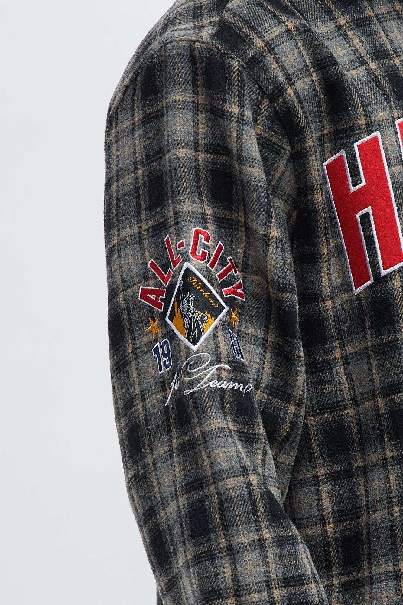 Relaxed Fit Harlem Plaid Long Sleeve Button Up - Black/combo Product Image