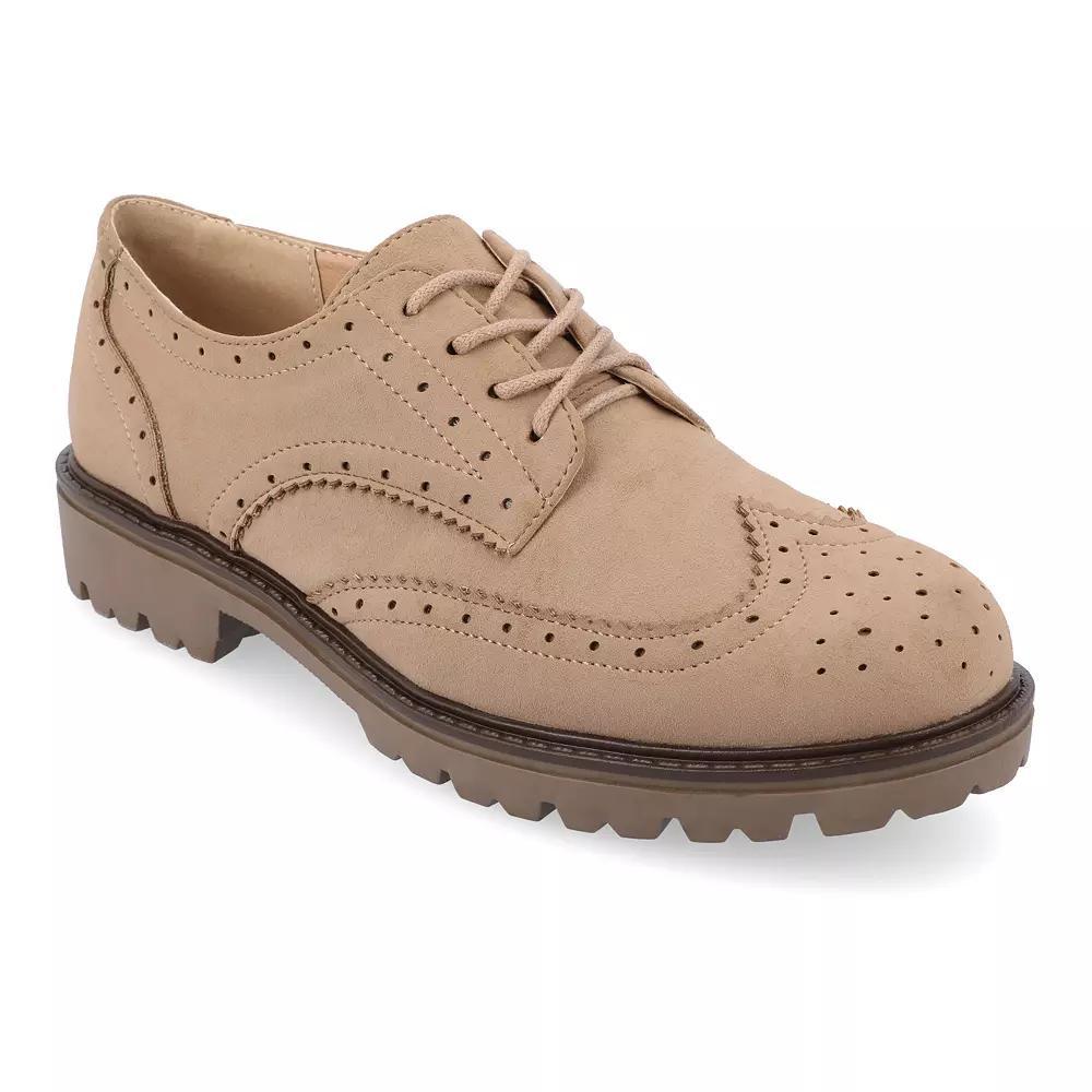 Journee Claudiya Tru Comfort Foam Womens Oxford Shoes Brown Product Image