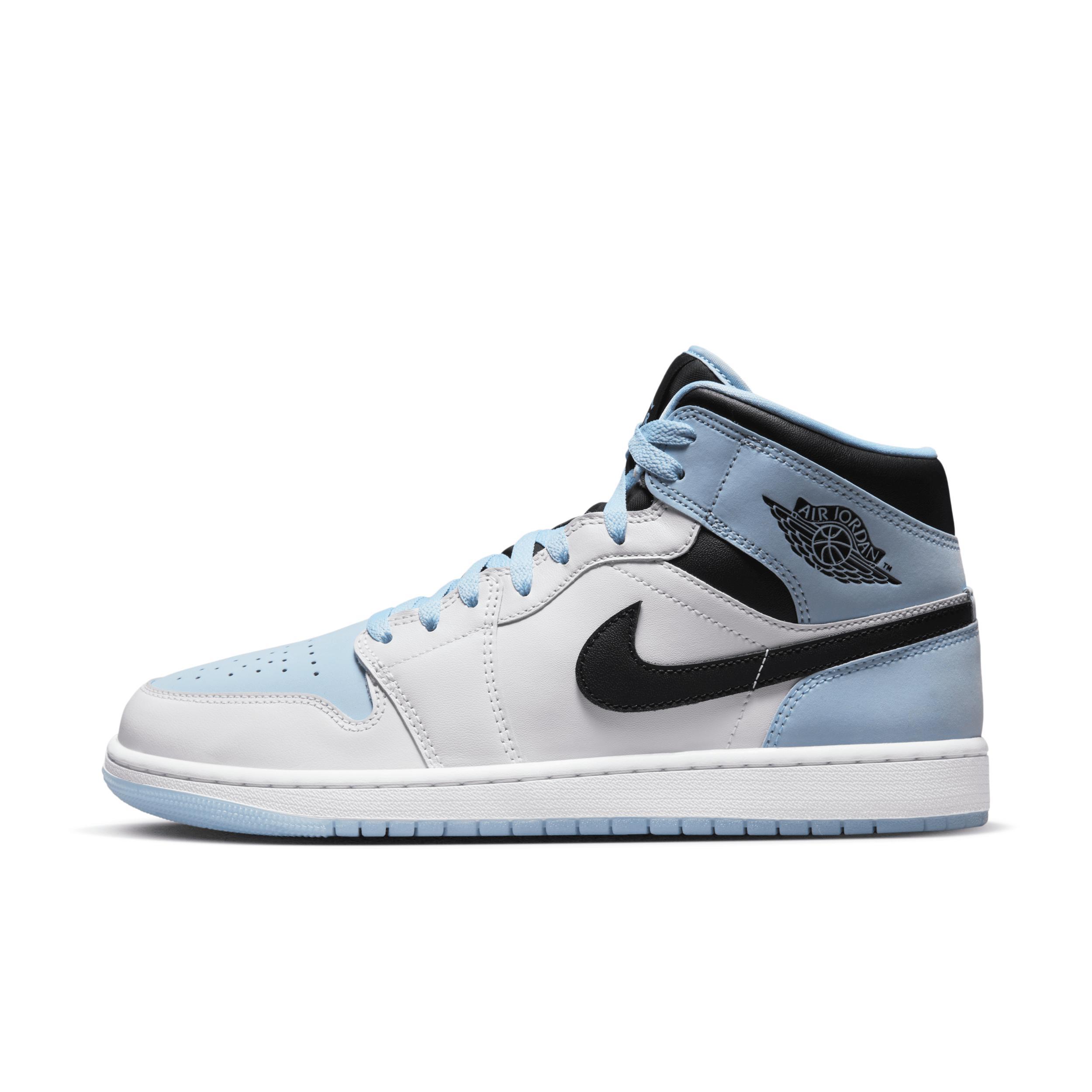 Jordan Mens AJ 1 Mid SE - Basketball Shoes White/Blue/Black Product Image