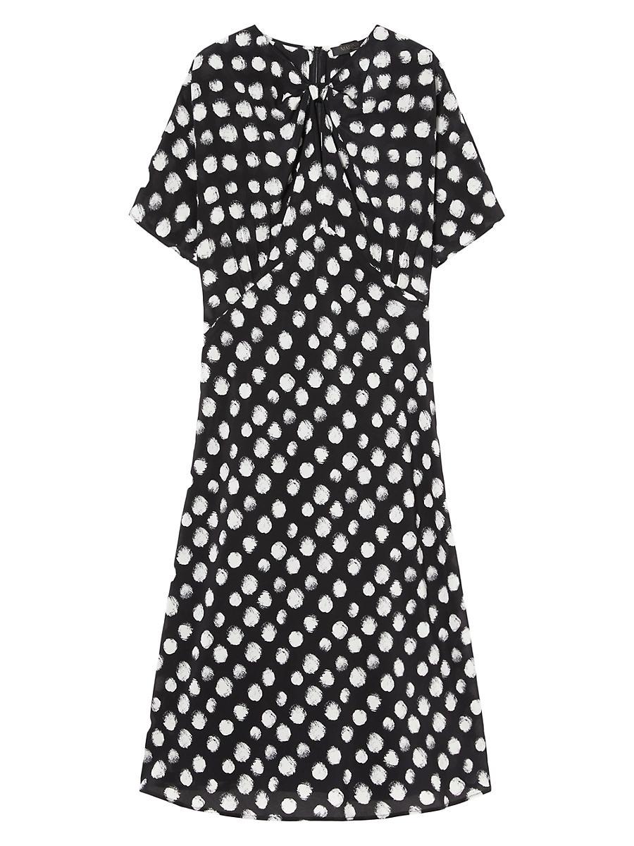 Womens Plus Zuai Dotted Silk Crpe de Chine Midi-Dress Product Image