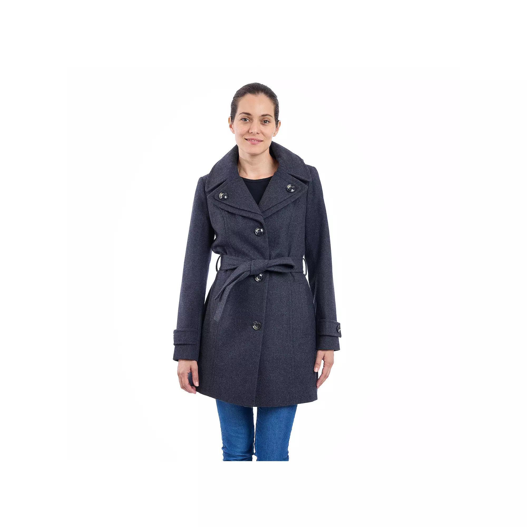 Women's TOWER by London Fog Wool Blend Trench Coat, Size: Medium, Gray Product Image