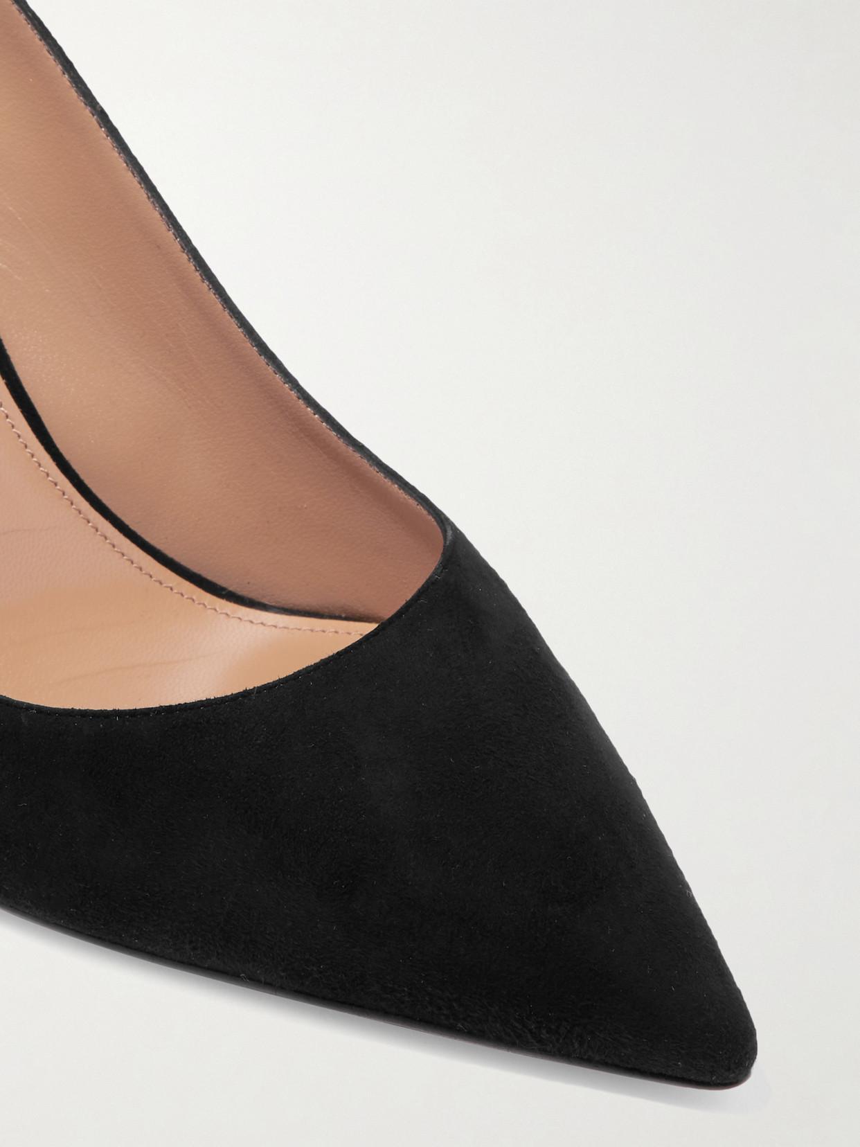 AQUAZZURA Bow Tie 85 Suede Pumps In Black Product Image