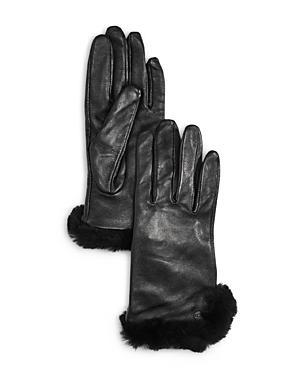 Leather & Shearling Vent Gloves Product Image
