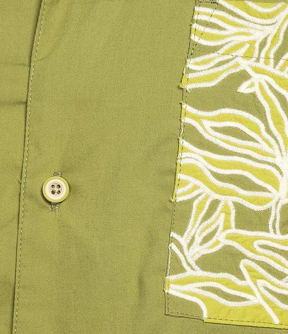 Murano Crocodile World Collection Slim Fit Applique Pocket Short Sleeve Woven Camp Shirt Product Image