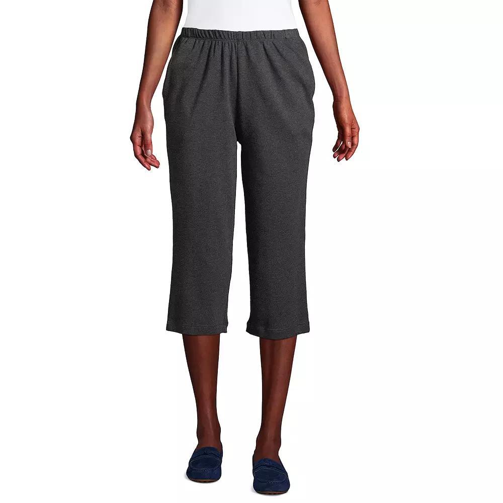 Women's Lands' End Sport High Waist Pull-On Capri Pants, Size: XL Tall, Black Product Image