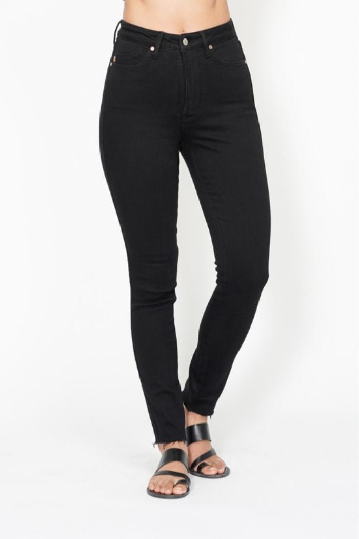 High Waist Shield Pockets Skinny Jeans Product Image