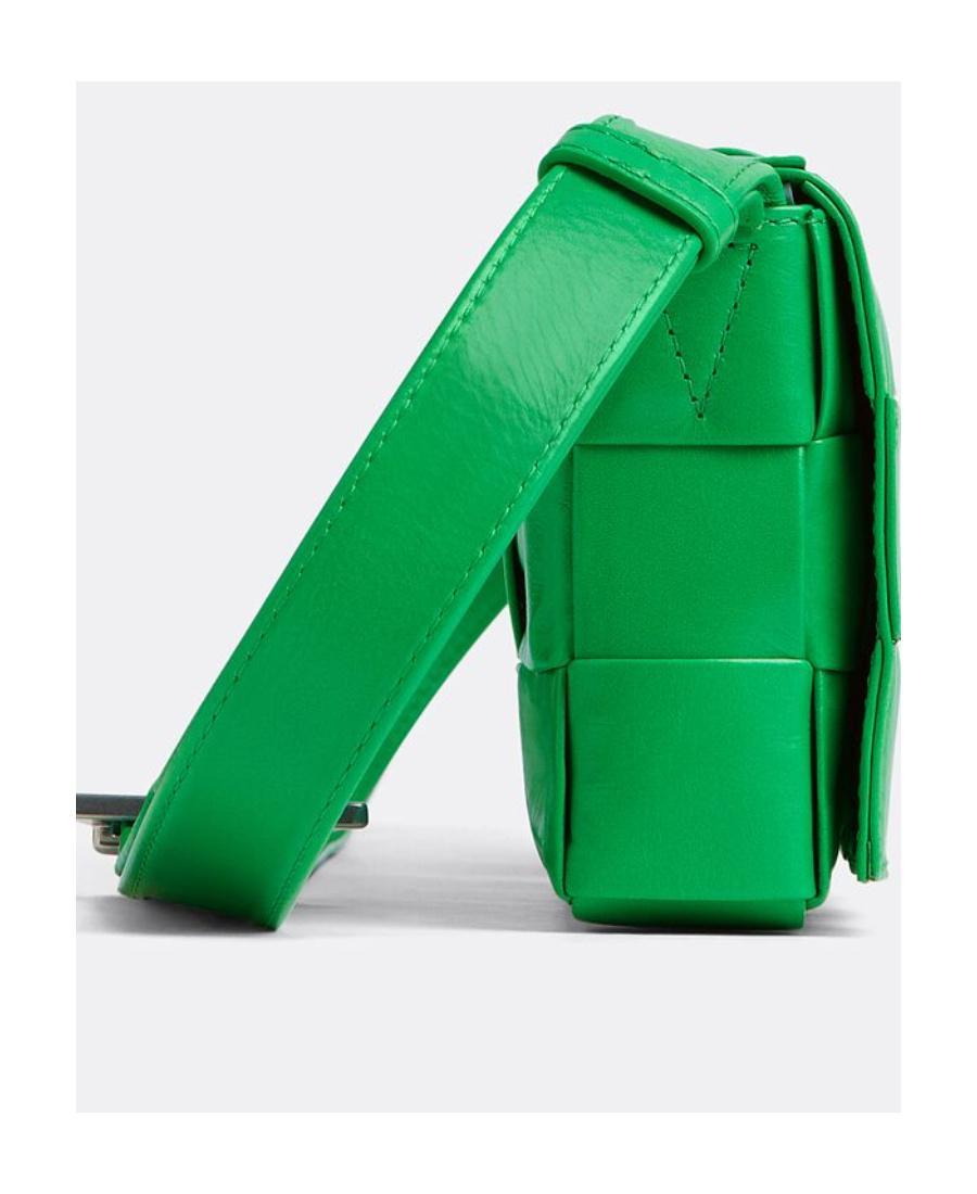 BOTTEGA VENETA Logo Woven Shoulder Bag In Green Product Image