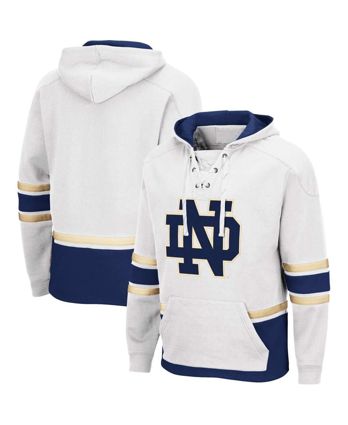 Men's Colosseum White Notre Dame Fighting Irish Lace Up 3.0 Pullover Hoodie, Size: Medium Product Image