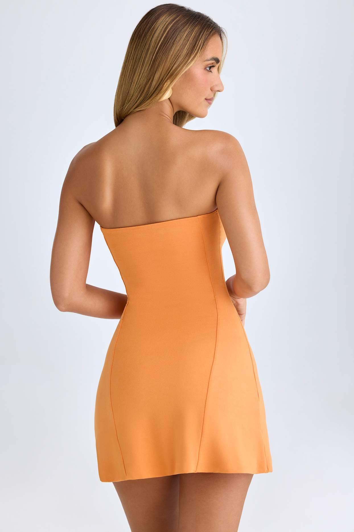 Modal Bandeau Mini Dress in Sunset Orange Product Image