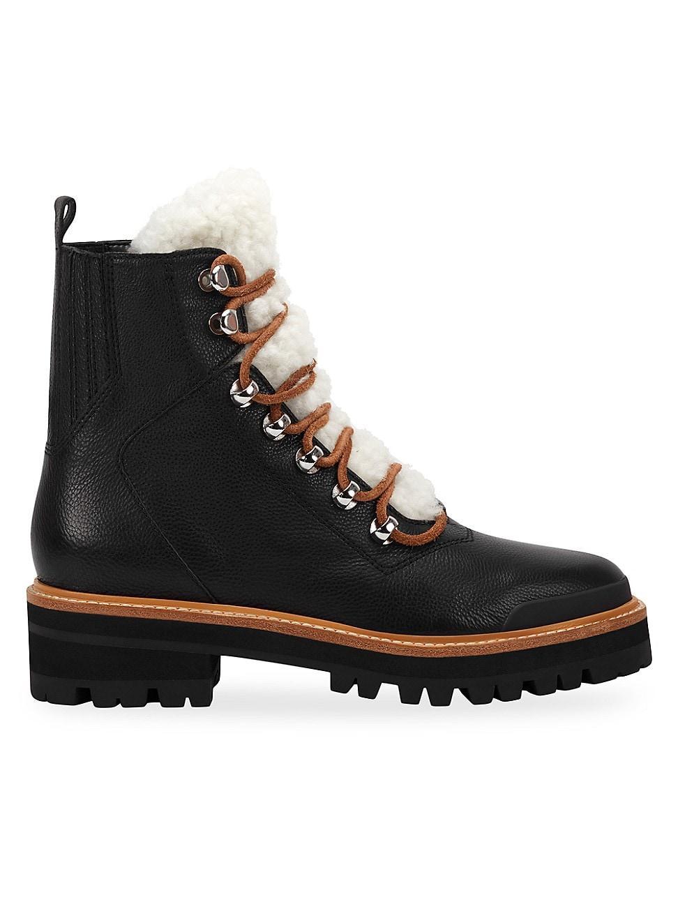 Womens Izzie Shearling-Lined Leather Work Boots Product Image
